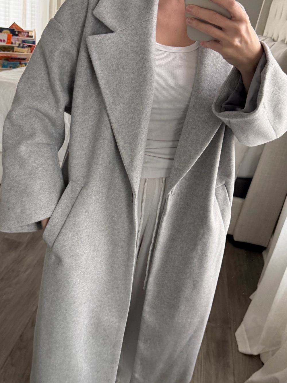 Zara Light Gray Long Trench Coat